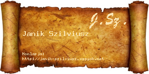 Janik Szilviusz névjegykártya